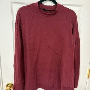 Lane Bryant Maroon Cable Knit Sweater
